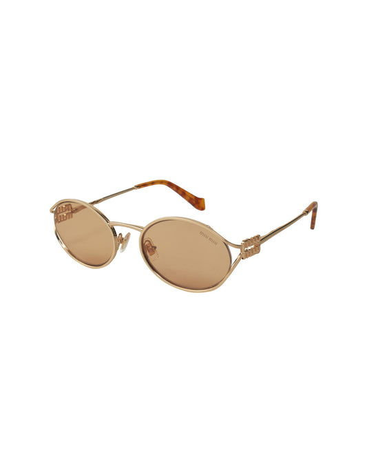 Miu Miu MU 52YS 5AK-10B Oval Shape Orange Gold