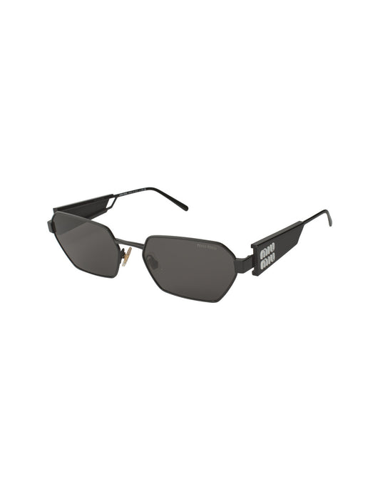 Miu Miu MU 11WS 1AB-5S0 Oval Shape Black Gold